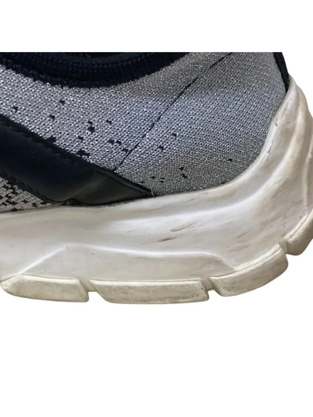 Prada Logo Knit Sneakers Size 6 Approx 23 cm Silver Color Black - Picture 12 of 13